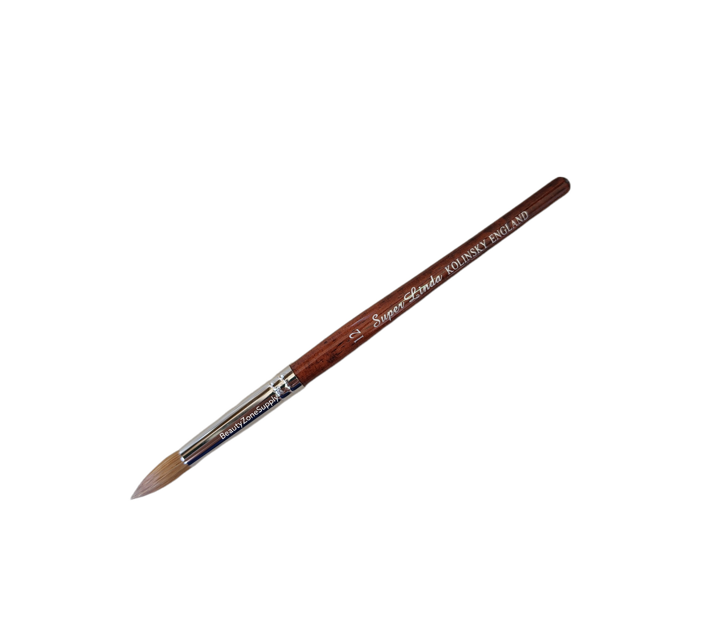 Super Linda kolinsky acrylic nail brush red wood size 12