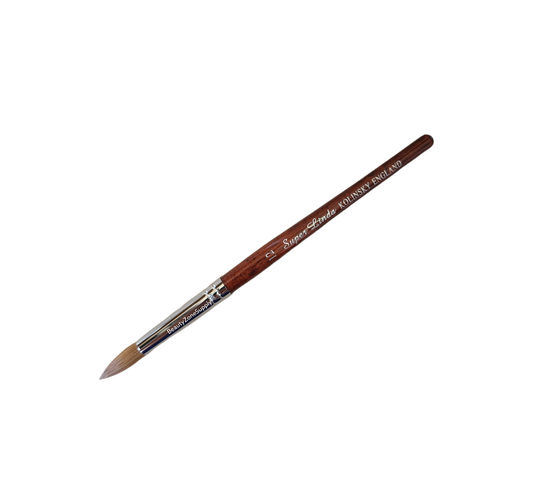 Super Linda kolinsky acrylic nail brush red wood size 12