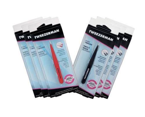 Tweezerman Point Tweezer Assorted Color (black or Red) #1241-CR