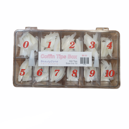 USN Coffin Natural Nail Tips - Full Box 540 pcs